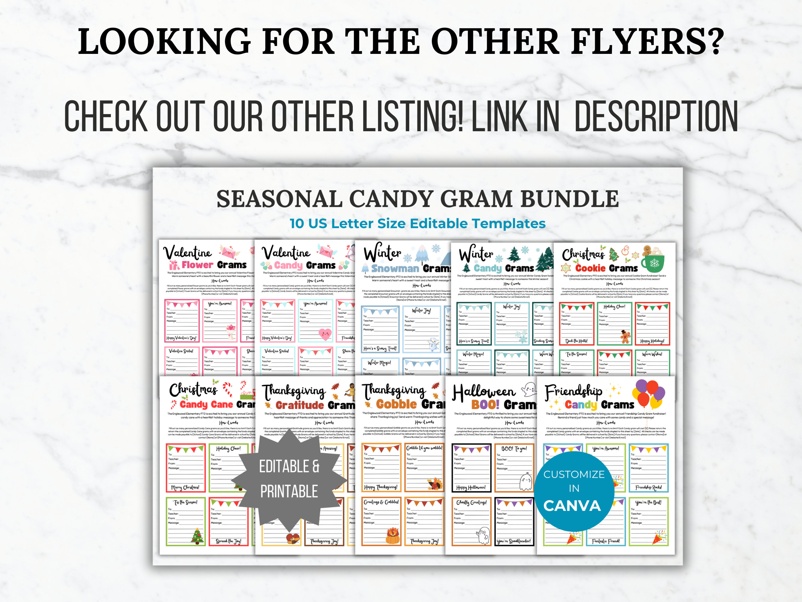 Thanksgiving Gobble Gram Flyer PTO Template Turkey Gram Printable ...