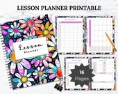 Teacher Lesson planner Printable Homeschool lesson plan bundle class schedule school year daily planner weekly schedule class planner