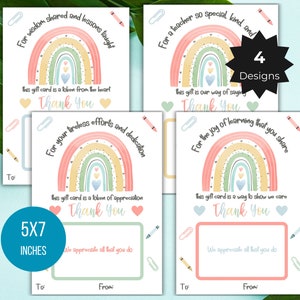 Lehrer Geschenk Kartenhalter druckbare Lehrer Wertschätzung Geschenk für Lehrer Danke Geschenk Ende des Jahres Lehrer Woche Geschenk Staff Coach Tutor Geschenk