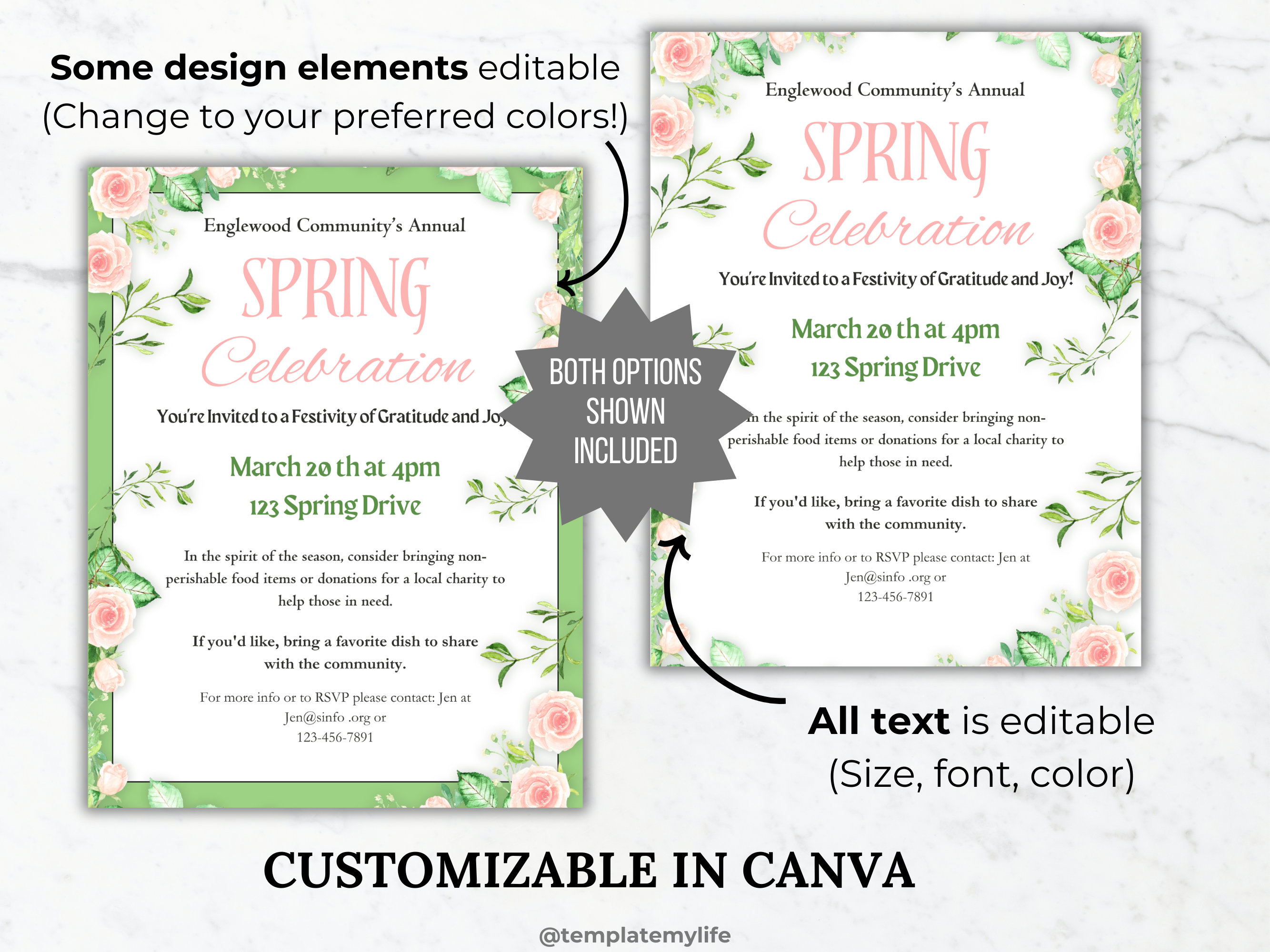 Spring Symphony Invite Spring Event Invitation Flyer Spring Party Invite Template Class Party ...