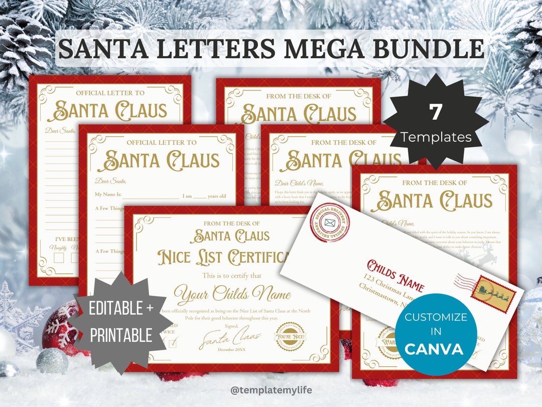 Santa Printable Bundle Letter From Santa Warning Letter to Santa ...