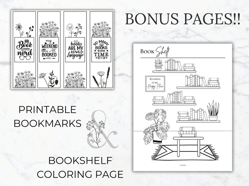 Book Reading Planner Printable Bundle Reading journal log Book reading tracker planner insert Book review journal Book reader gift book club