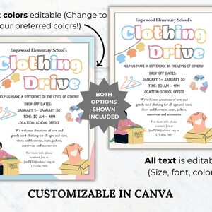 Spring Clothing Drive Flyer Template Library Donation Sign Editable ...