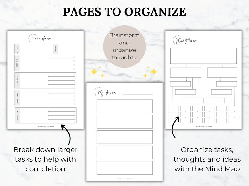 Brain Dump Planner Printable Brain dump journal page task tracker daily task planner to do list task priority tracker weekly task planner