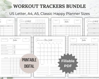 Workout Tracker Fitness Planner Exercise Tracker Fitness Journal Workout Planner Fitness Tracker Workout Schedule Printable Running Tracker