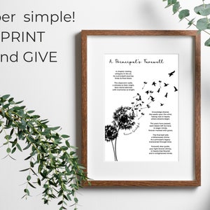 Principal Retirement Gift Printable Retiring Principal Poem Wall Art ...