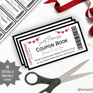 Couples Coupon Book for boyfriend gift for girlfriend present for husband gift for wife birthday gift ideas for couples Love Coupon template
