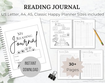 Book Reading Planner Printable Bundle Reading journal log Book reading tracker planner insert Book review journal Book reader gift book club