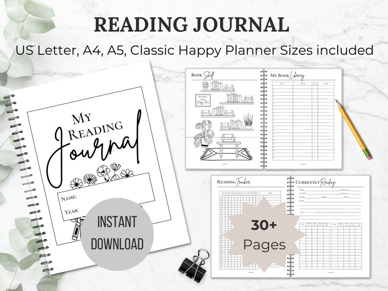 Book Reading Planner Printable Bundle Reading journal log Book reading tracker planner insert Book review journal Book reader gift book club
