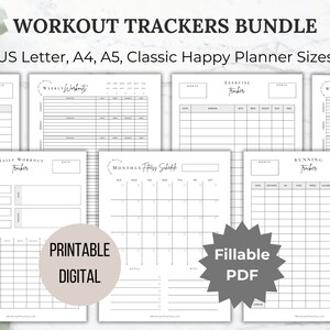 Workout Tracker Fitness Planner Exercise Tracker Fitness Journal Workout Planner Fitness Tracker Workout Schedule Printable Running Tracker