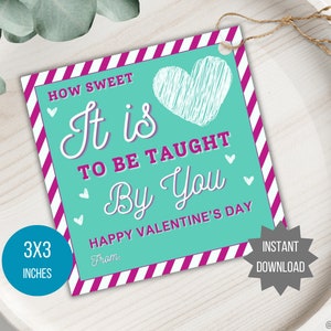 Valentinstag Tutor Geschenkanhänger druckbare Wertschätzung Geschenktasche Valentinstag Karte Valentinstag Etikette für Lehrer Lehrer Mentor