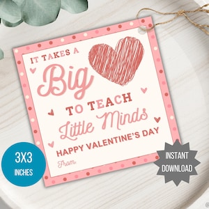 Valentinstag Geschenkanhänger für Lehrer, Lehrer, Lehrer, Betreuer, Lehrer, Lehrer, Lehrer, Lehrer, Lehrer, Taschenanhänger, Valentinstag, druckbares, 100% Baumwolle Geschenkanhänger