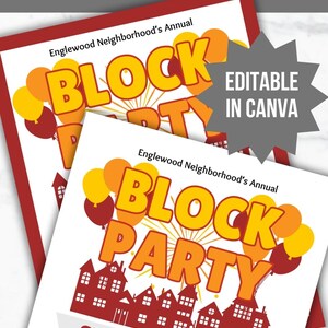 Fall Block Party Invite Template Neighborhood Thanksgiving Party Flyer ...