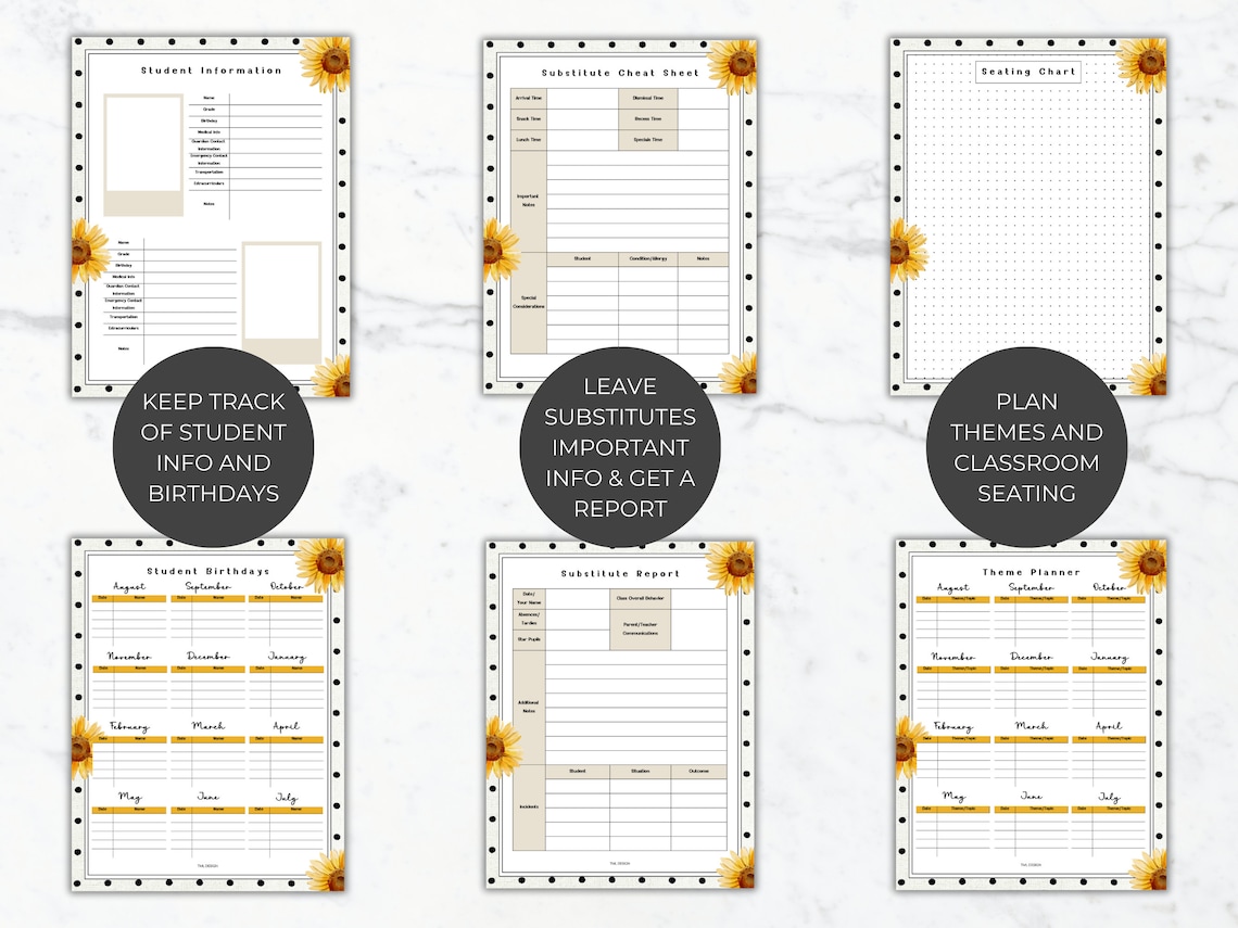 Class Planner Printable Teacher Organization Planner Classroom Binder ...