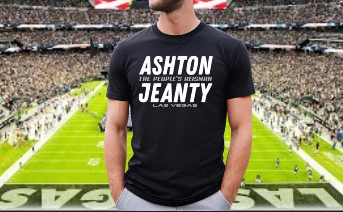 Ashton Jeanty Jersey,  The People's Heisman,  Las Vegas Raiders Shirt, Jeanty To Raiders,  Sports Fan Tee, Everyday Wear, Las Vegas Style