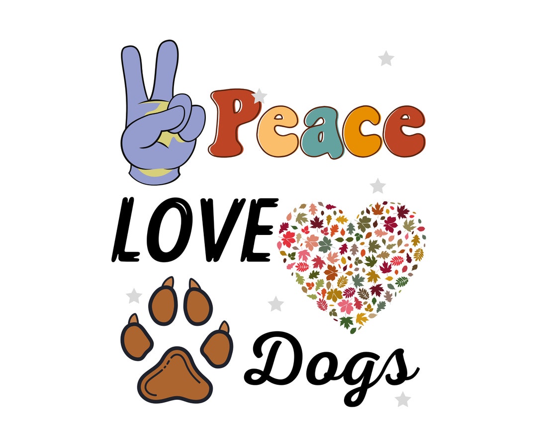 Peace Love Dog Png Peace Love Bundle Png, Cowhide, Peace Love Coffee