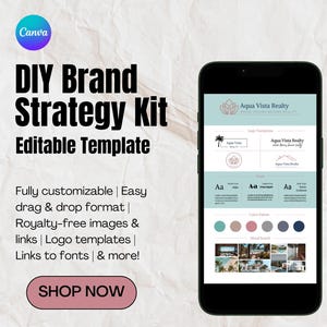 Brand Strategy Kit Business Canva Templates Brand Guidelines Kit Brand Identity DIY Professional Brand Style Guide Canva Template Brand Kit