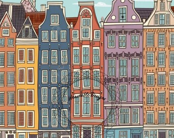 Amsterdam Netherlands | Original Digital Art for Instant Download and Print