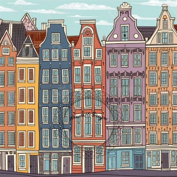 Amsterdam Netherlands | Original Digital Art for Instant Download and Print