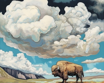 Yellowstone Park | Original Digital Art for Instant Download and Print
