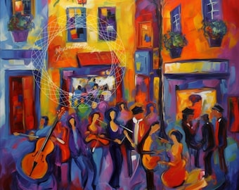 Bourbon St, New Orleans | Original Digital Art for Instant Download and Print