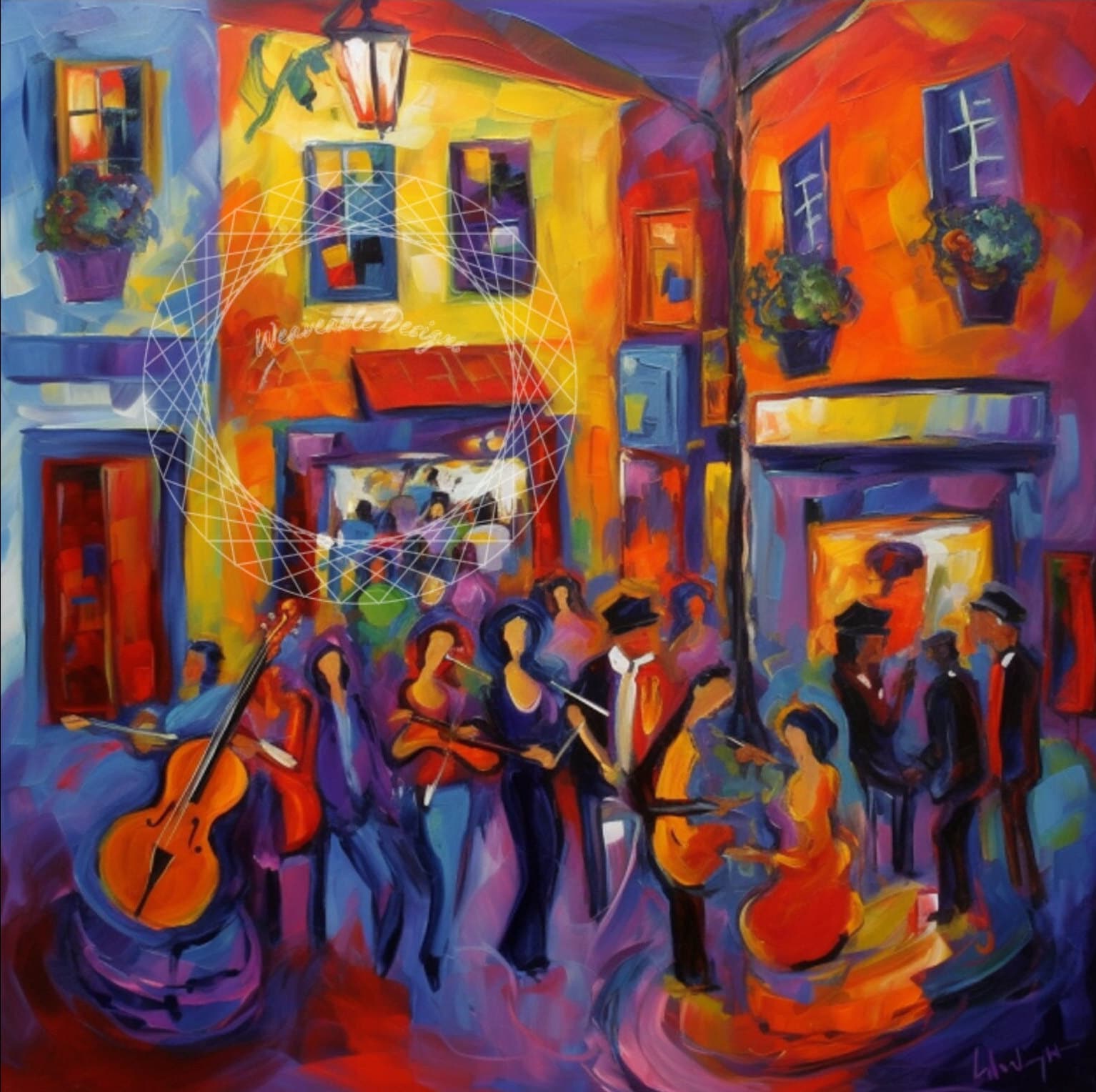 Bourbon St, New Orleans Original Digital Art for Instant Download and
