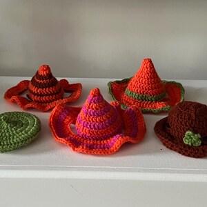 Lot chapeau chat - collection été orange