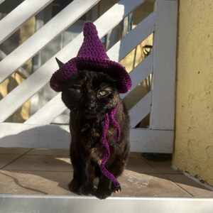 Handmade Crochet witch Cat Hat