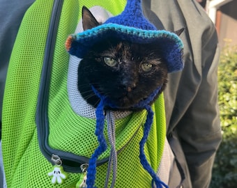 Handmade Crochet wizard Cat Hat