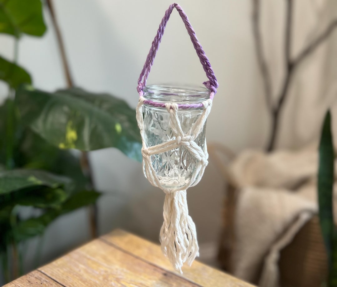 Macrame Cottagecore Handmade Macrame Hanging Plant Holder | Boho & Cottagecore Eco-friendly ...
