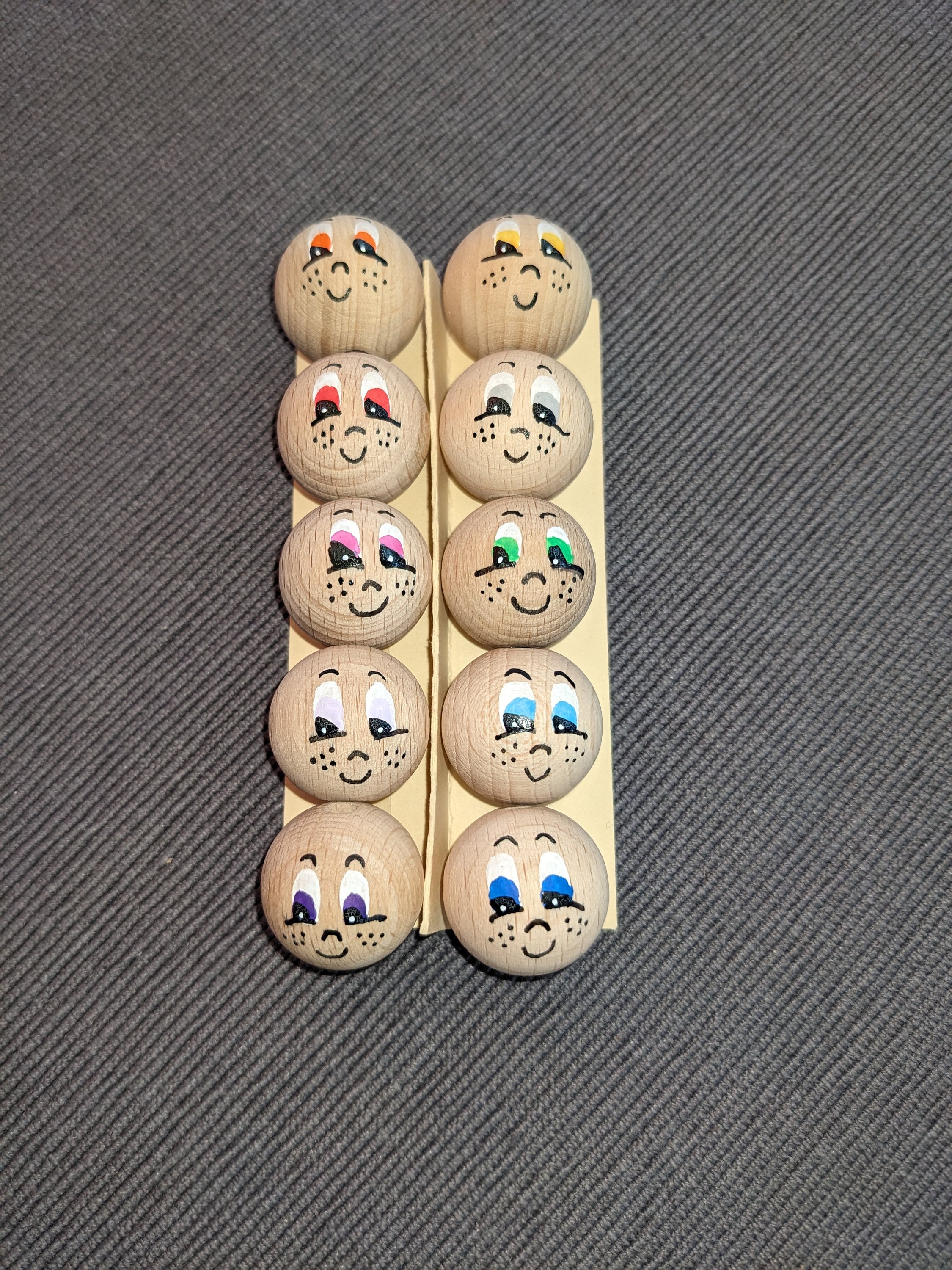 90 Stück Holzkugeln Mit Gesicht - 20mm DIY Holzperlen Für Schmuck & Deko