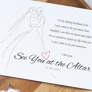 Nos vemos en el altar / Regalo de bodas para el novio, futuro esposo / Regalo de la novia al novio / Plantilla fácil de editar para hacer uno mismo