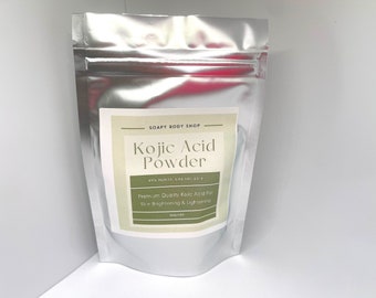 Pure Kojic Acid Powder 1oz/28g, 99% Purity, CAS 501-30-4, Kojic Acid Products, Soap Making, Skincare Products, Kojic Acid Soap, DIY Skincare