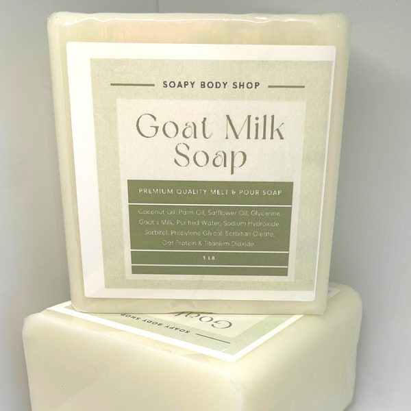 Premium Goat's Milk Soap 1 Pound, Melt and Pour Soap Base, DIY Soap Making, Soap Making, Natural Soap, Goat's Milk Soap Bar, Handmade Soap