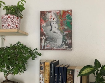 Pintura abstracta, pintura de vertido acrílico, pintura fluida, pintura única, arte fluido acrílico, técnica de vertido holandés, obra de arte original