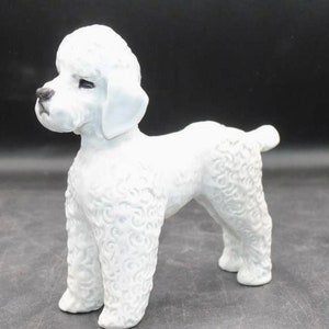 Vintage 1950s Rosenthal White Poodle Dog Figurine | Mid-Century German Porcelain Dog Collectible