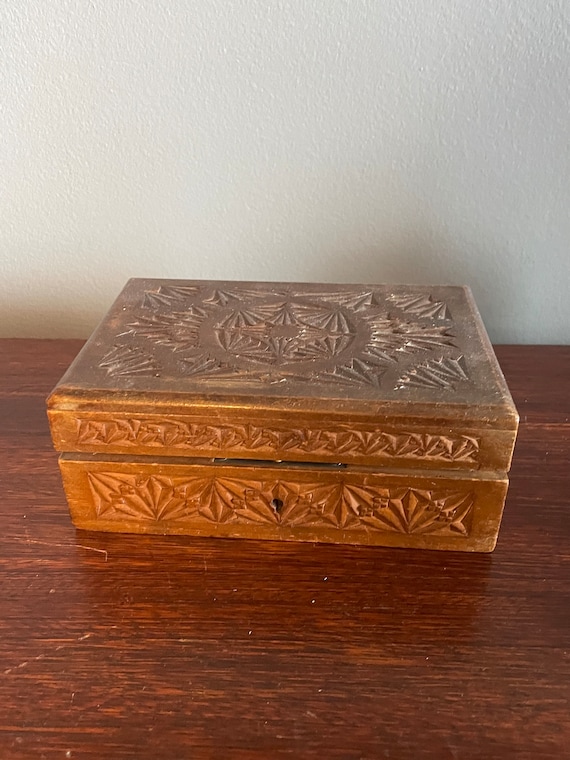 Carved Wooden Box View 2
