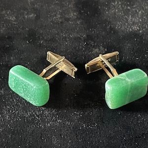 Vintage Green Stone Cufflinks