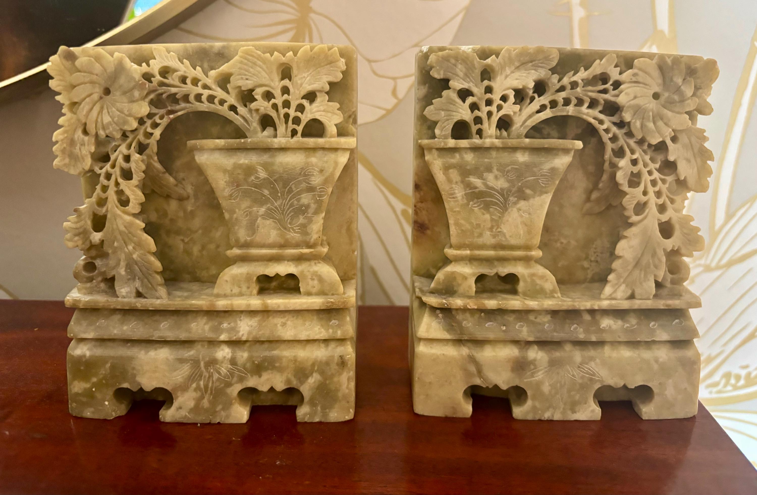 花瓶 筆立て 滑石 寿山石 ソープストーン 石彫刻 中国 工芸品 【公式通販】