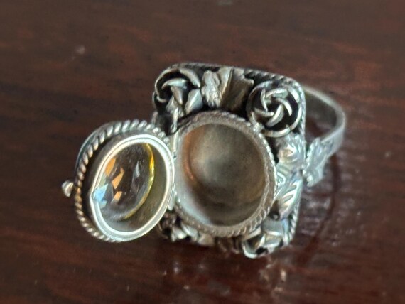 Unique Sterling Silver Ring with Secrect Compartm… - image 3