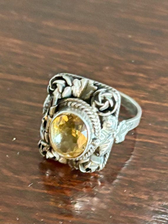 Unique Sterling Silver Ring with Secrect Compartm… - image 1