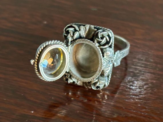 Unique Sterling Silver Ring with Secrect Compartm… - image 2