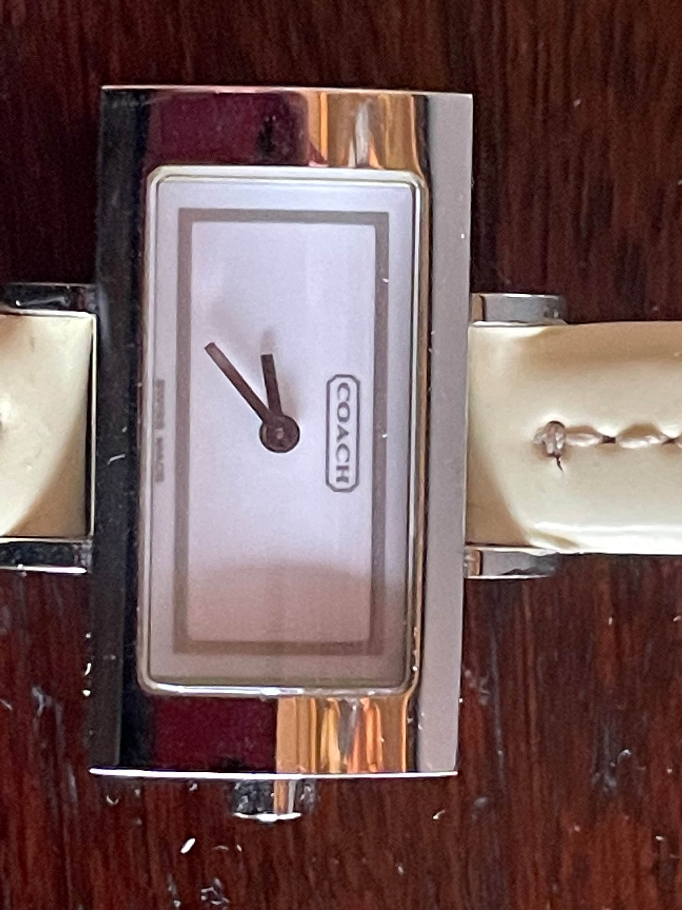 Coach Cream Color Leather Watch With Silver Tone Face - Etsy
