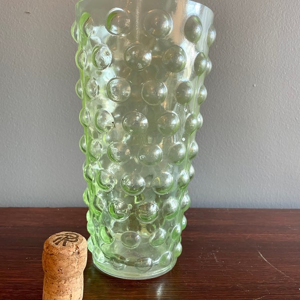 Vintage Green Glass Bubble Vase