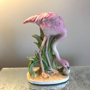 Vintage Flamingo Figurine - Retro Tropical Decor