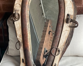 Reserved for Julie Bearie Vintage Rustic Horse Yoke / Harness Mirror