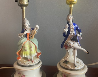 Pair of Porcelain Figural Table Lamps