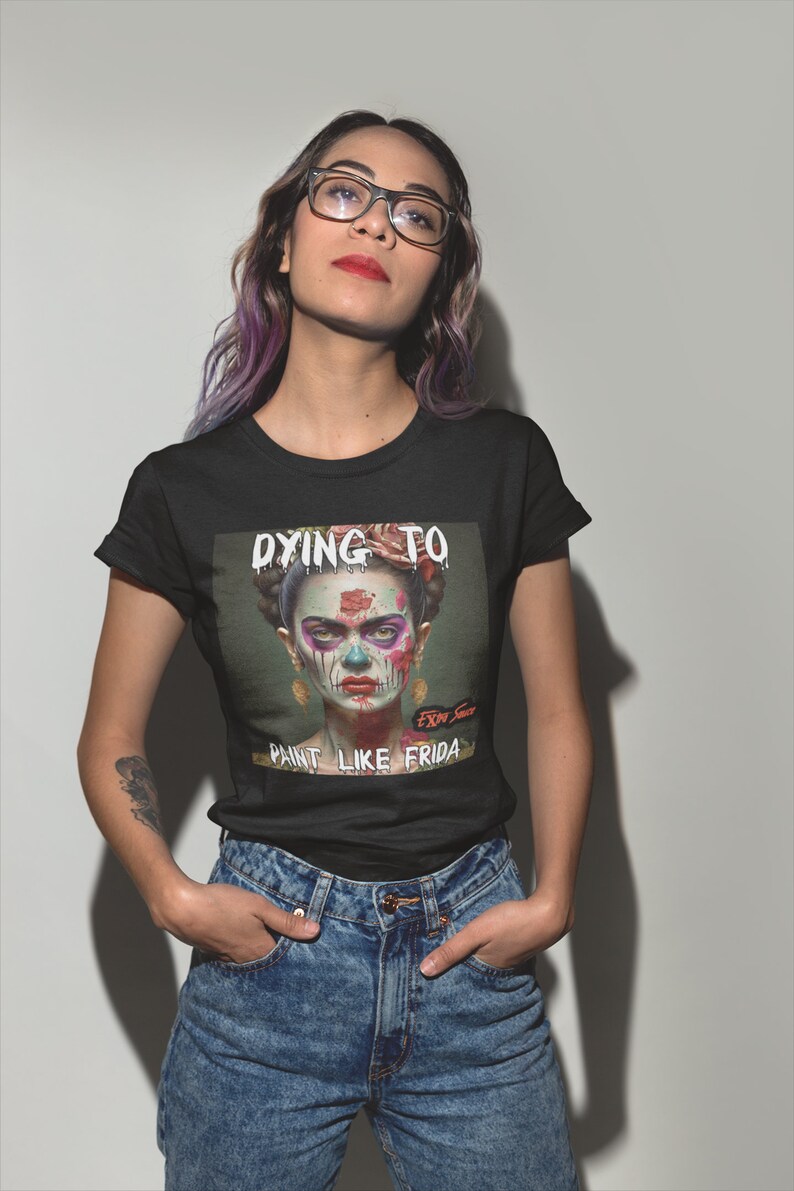 Frida Kahlo-skjorta: Mexikansk klassisk vintagemålare-tröja bild 3