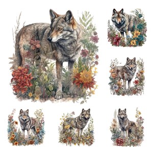 Wolf Clipart Mega Pack: 15 hochwertige JPG-Illustrationen, sofortiger digitaler Download für Bastelarbeiten, einzigartige Wolf-Grafiksammlung