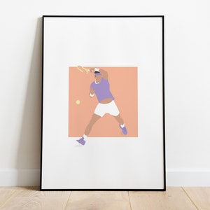 Rafael Rafa Nadal Tennis Player Tennis Poster French Open Roland Garros Wall Decor Pastel